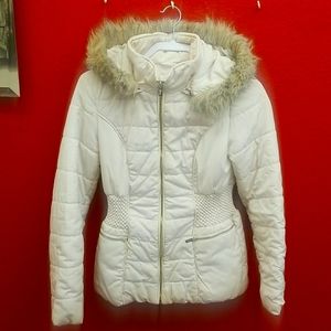 Guess women's puff coat with removable hood